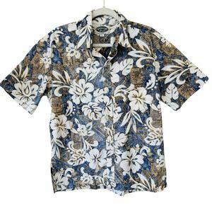 Hawaiian Islands Brand‎ Shirt Mens Large Floral Luau Tropical Vacation Retro